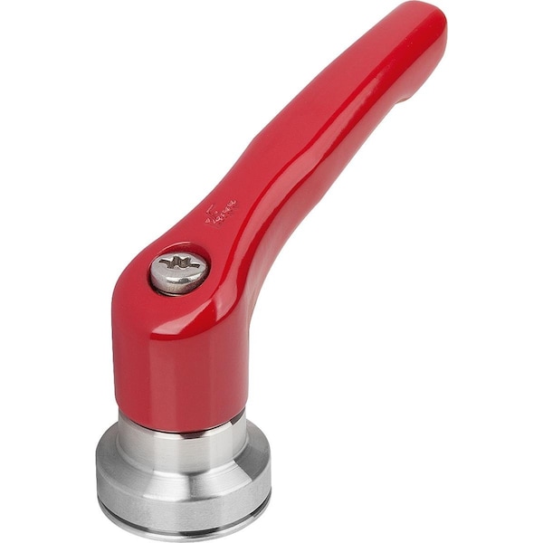 Adjustable Handle W Clamp Force Intensif Size:2 M08, Zinc Red Ral3003, Comp:Stainless Carbonitrided